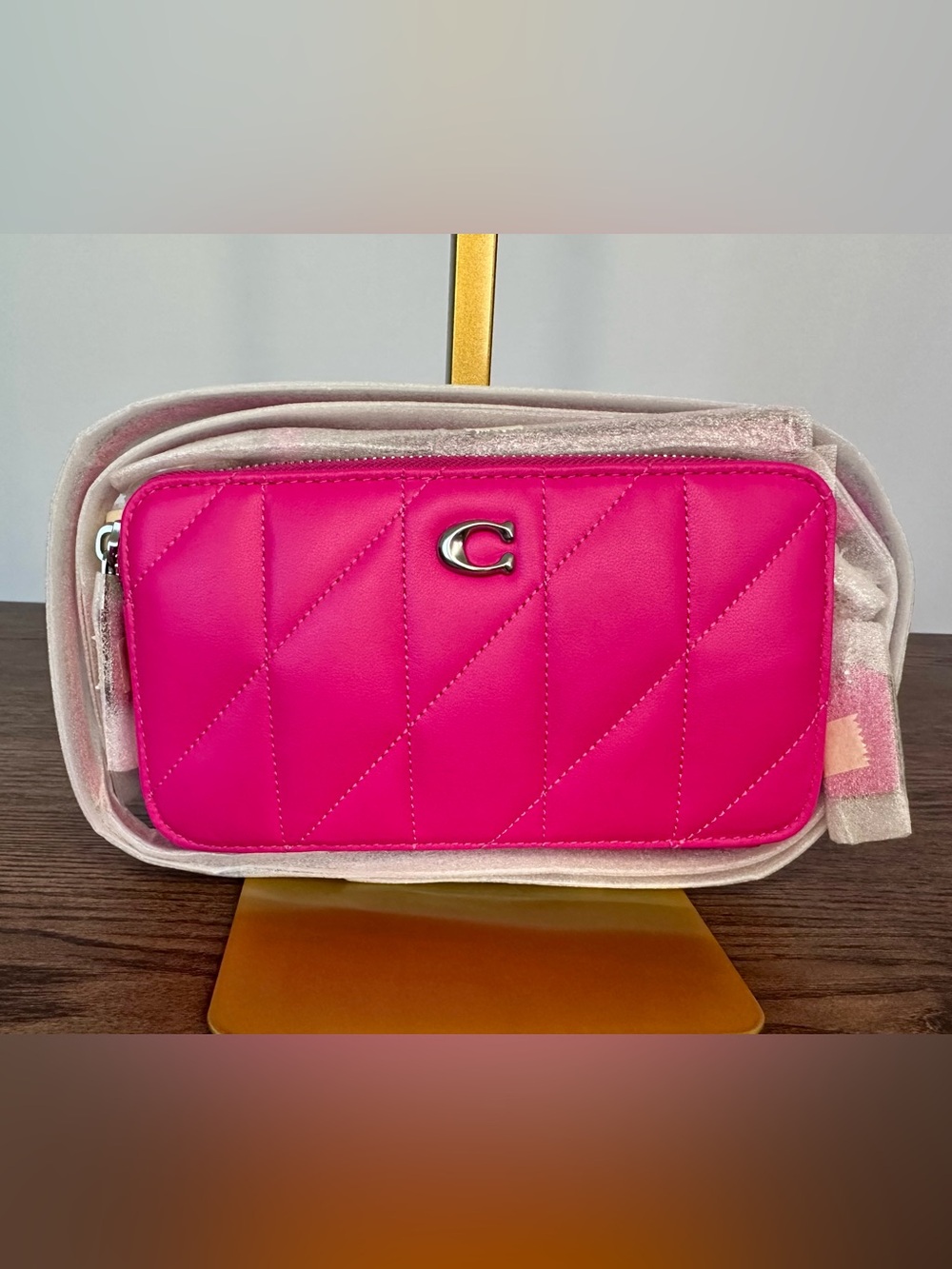 New Coach Kira Crossbody Bag With Pillow Quilting in Dragonfruit